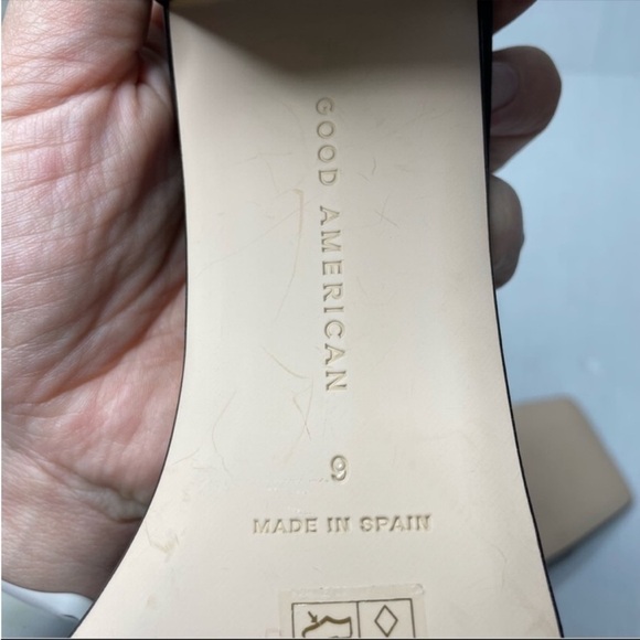 GOOD AMERICAN NEW Block Heel Square Toe Slide Sandal size 9 - Picture 9 of 12